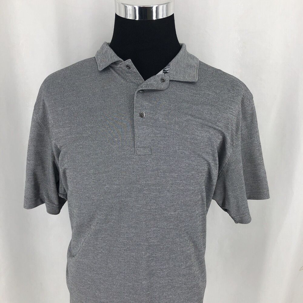 Puma Grill to Green Gray Short Sleeve Casual Golf Snap Up Polo Shirt 597220 XL